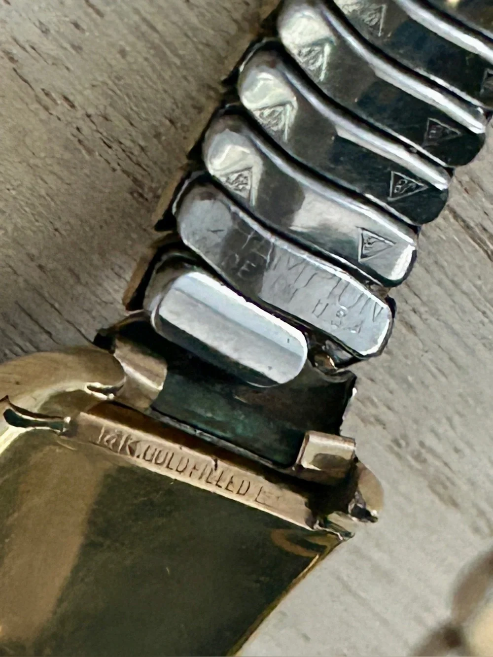 Hamilton Vintage 14K Gold Filled Tonneau Watch Wear Shown NOT CLEANED UNTESTED